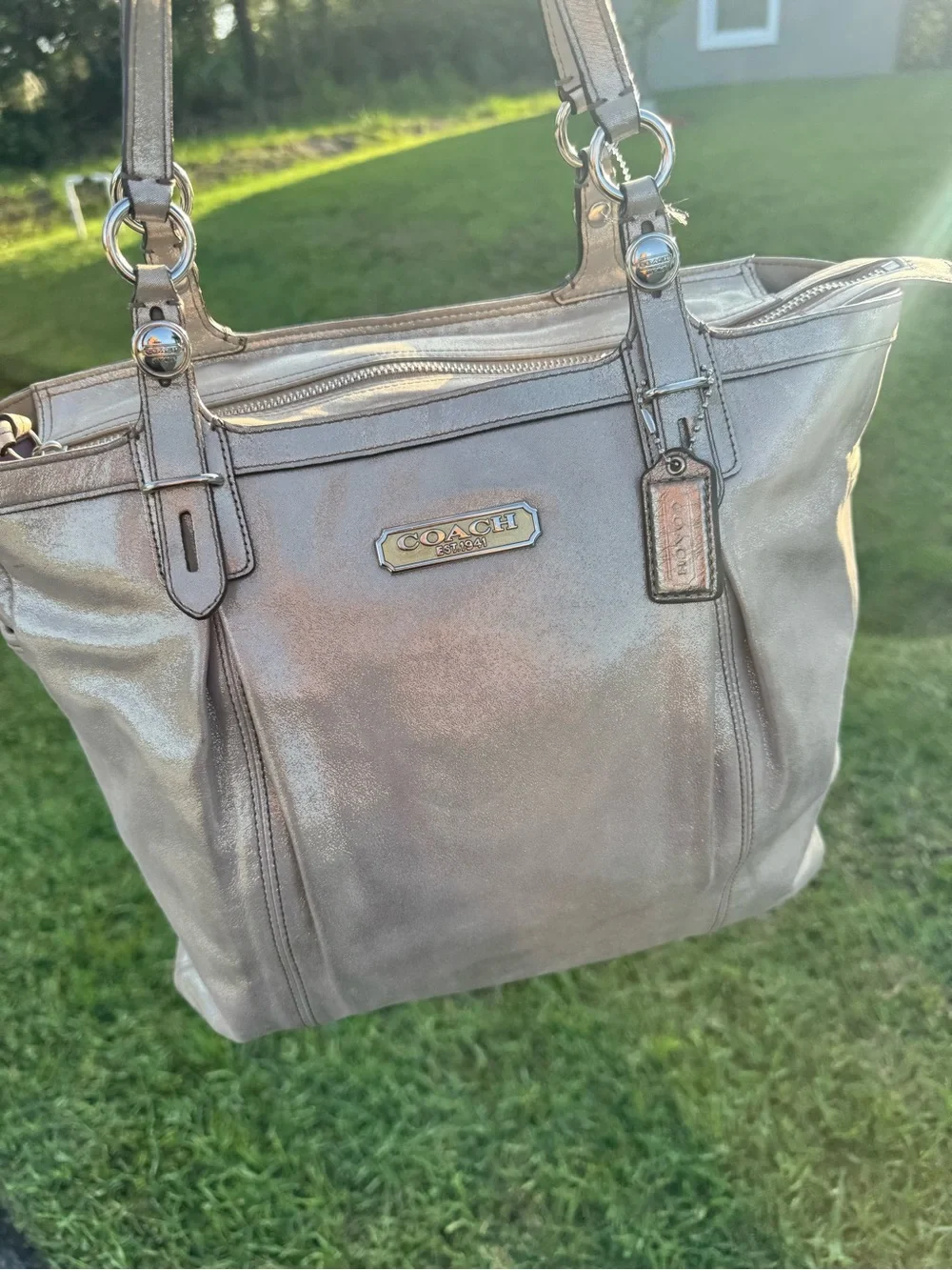 VINTAGE Coach Hampton Laguna metallic bag